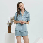 Silk Pajama – 100% Mulberry Silk, Short Sleeve, Luxury Loungewear - LANI SILK